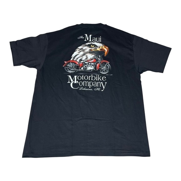 Vintage 90s Maui Motorbike Company Eagle T-Shirt Hanes Beefy-T Single Stitch XL